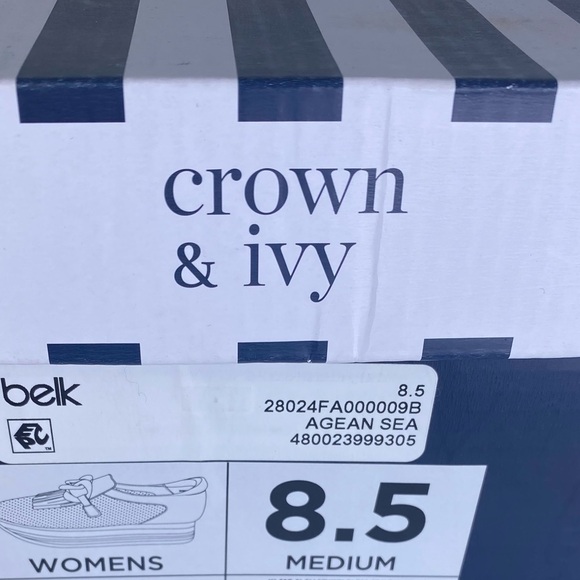 Crown & Ivy Agean Sea Blue Women's Platform Sneakers w Gold Hardware - Picture 7 of 7